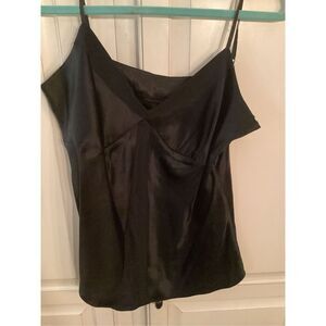 Express Design Studio 100% Silk Camisole Sz L Black Side Zip